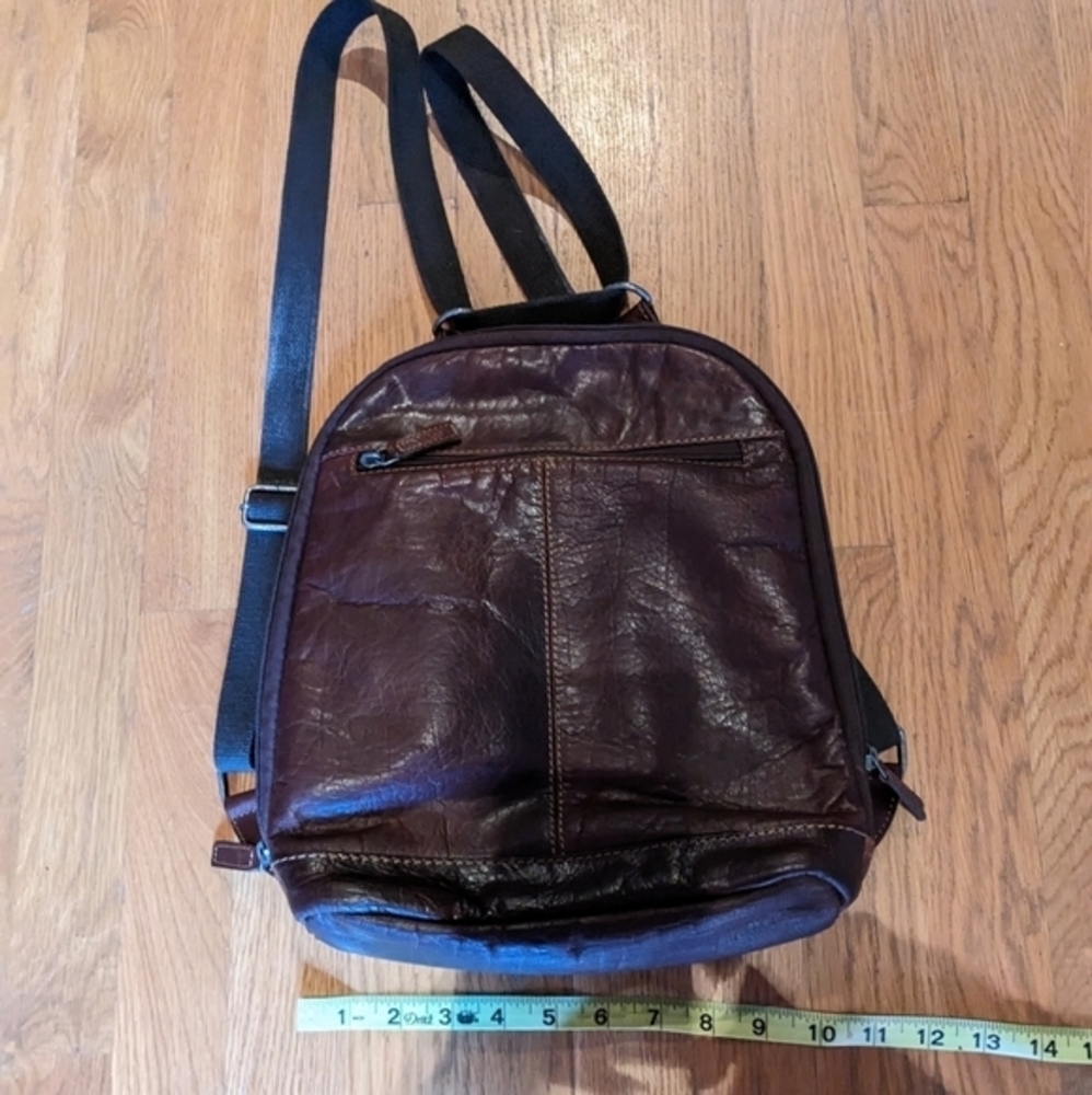 Jack Georges Convertible Voyager Backpack/Crossbody Dark Brown Leather Bag - Picture 7 of 7